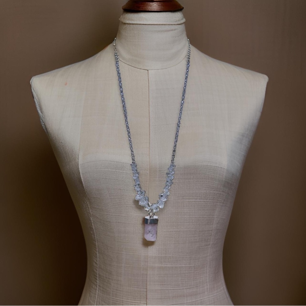 Hand Crafted Diamond & Morganite Charm Necklace - Picture 8 of 8